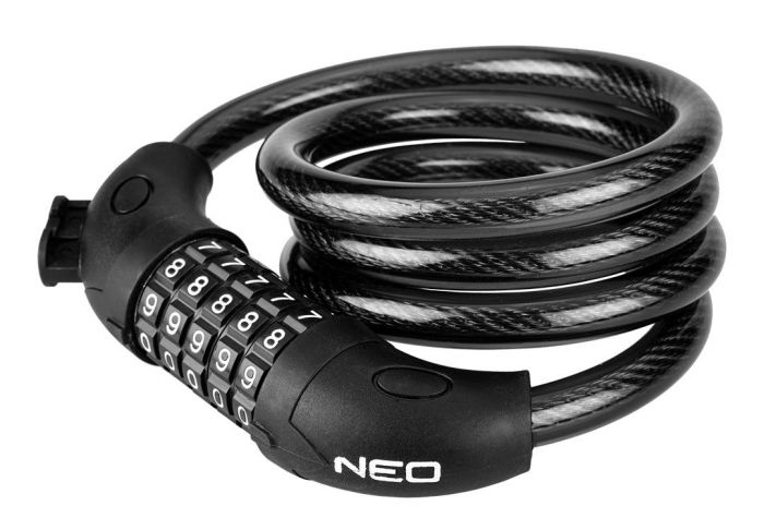 Замок протиугінний кодований Neo Tools, 120ммх12мм, чорний