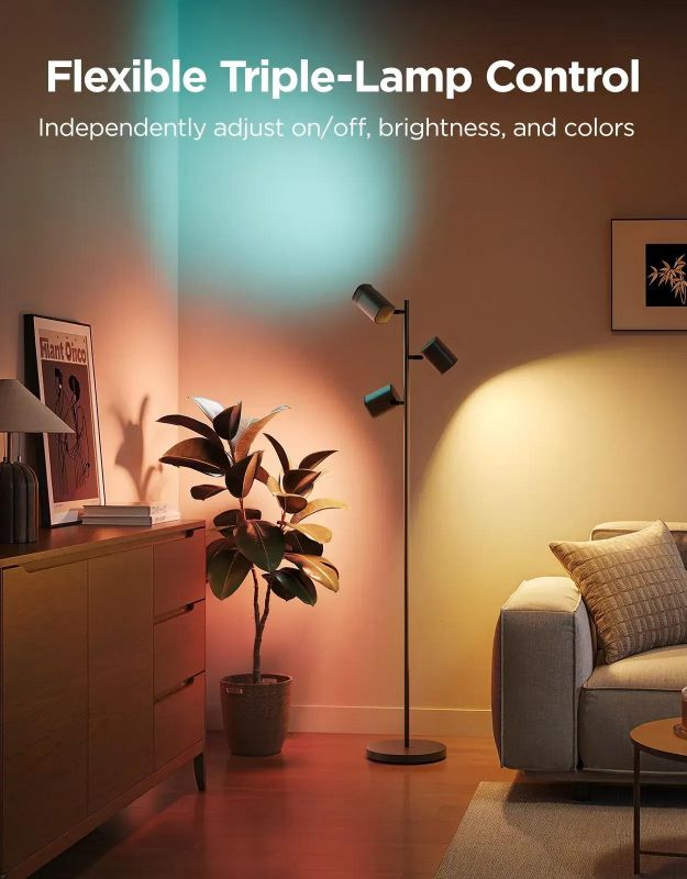 Торшер розумний Govee H60B2 Tree Floor Lamp, 1500Lm, RGBWWIC, WI-FI/Bluetooth, чорний