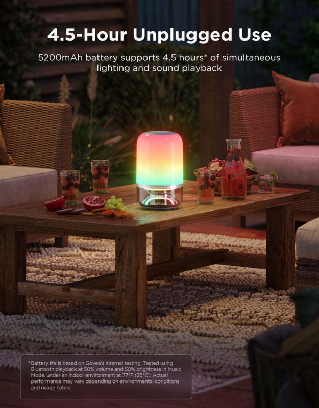 Настільний світильник розумний Govee Table Lamp 2 Pro x Sound by JBL, RGBICWW, WI-FI/Bluetooth, білий