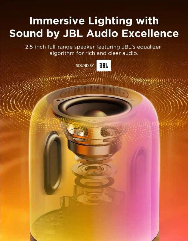 Настільний світильник розумний Govee Table Lamp 2 Pro x Sound by JBL, RGBICWW, WI-FI/Bluetooth, білий