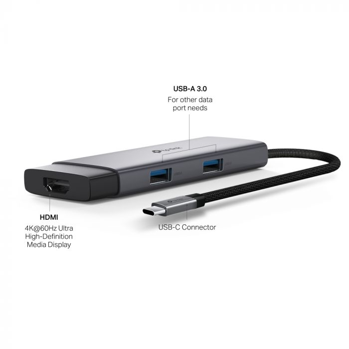 Хаб USB TP-LINK UH5020C USB-C > 2xUSB3.0/1xUSB-C/1xHDMI/1xPD 100Wh