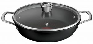 Сотейник Tefal Excellence+, з кришкою, 24см, алюміній, скло, бакеліт, чорний
