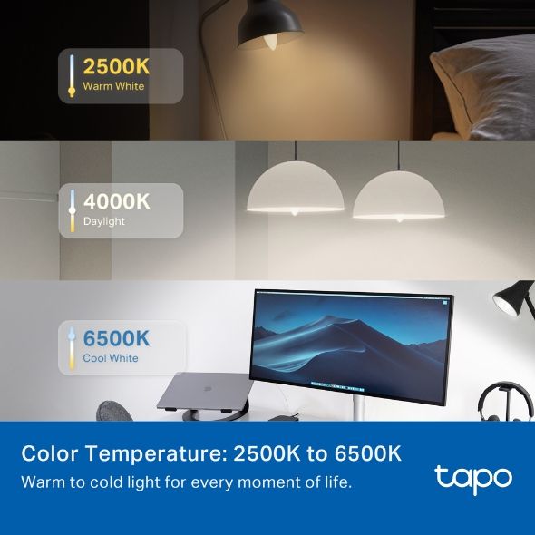 Розумна багатокольорова Wi-Fi лампа TP-LINK Tapo L430C N300 E14