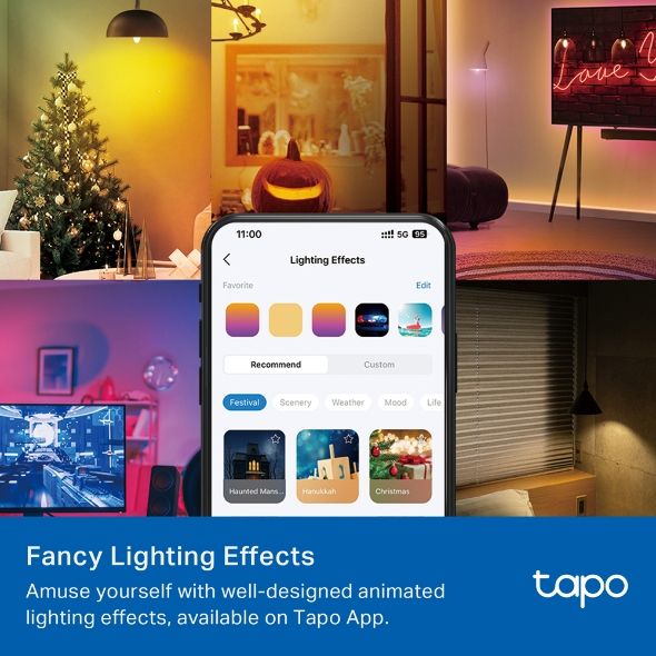 Розумна багатокольорова Wi-Fi лампа TP-LINK Tapo L430C N300 E14