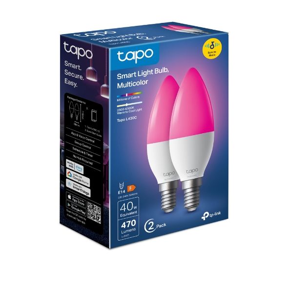 Розумна багатокольорова Wi-Fi лампа TP-LINK Tapo L430C N300 E14