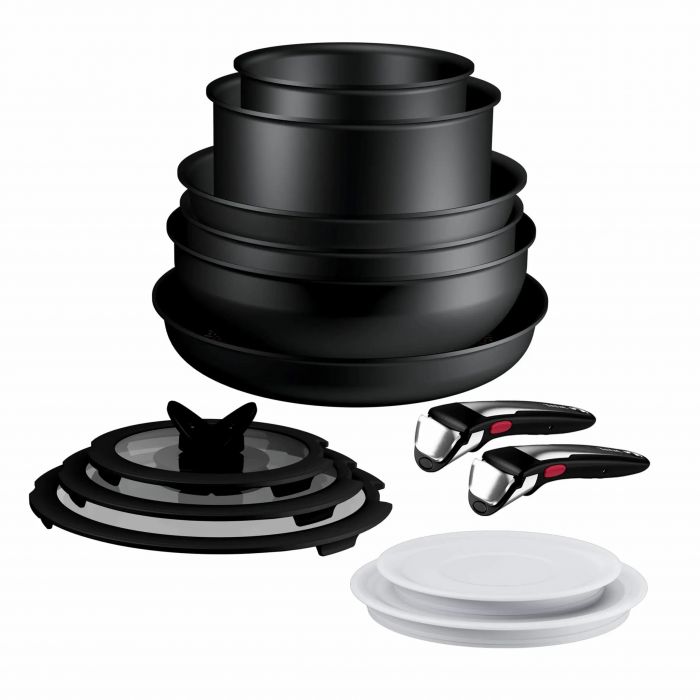 Набір посуду Tefal Ingenio Excellence+, 13 предметів, алюміній, нержавіюча сталь, бакеліт, чорний