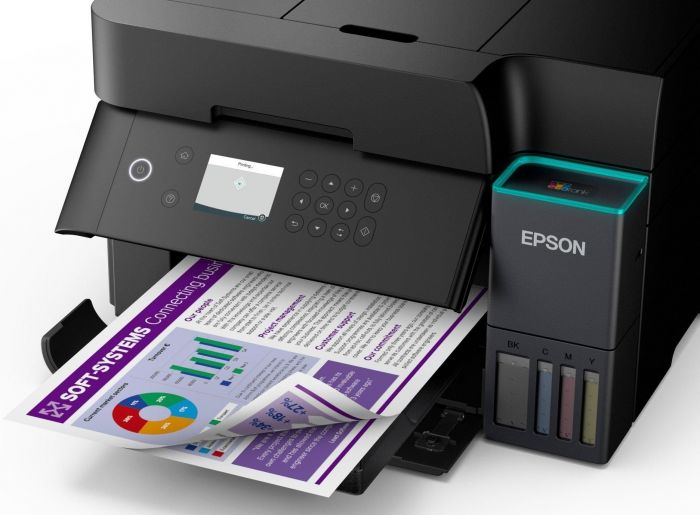 БФП ink color A4 Epson EcoTank L6370 35_23 ppm DADF Duplex USB Ethernet Wi-Fi 4 inks Black Pigment