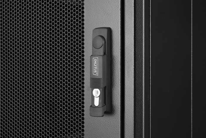 Шафа DIGITUS 19", 42U, Unique Server-N, перфоровані двері, 600x1000 мм, 1200кг максимально, чорна