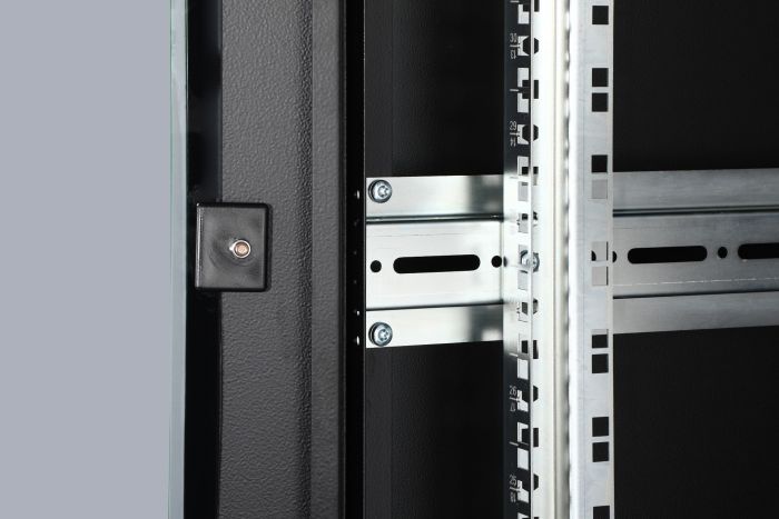 Шафа DIGITUS 19", 42U, Network Unique, перфоровані двері, 600x600 мм, 1200кг максимально, чорна