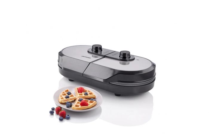Міні-гриль  Gorenje 1400Вт, алюміній, пластина д/вафель, корпус-метал, чорний