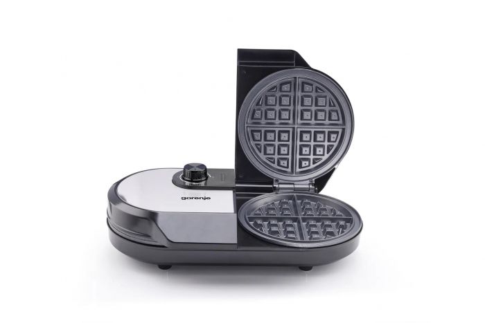 Міні-гриль  Gorenje 1400Вт, алюміній, пластина д/вафель, корпус-метал, чорний