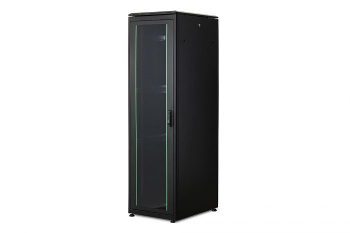 Шафа DIGITUS 19", 42U, Network Unique, передні двері зі склом, 600x800 мм, 1200кг максимально, чорна