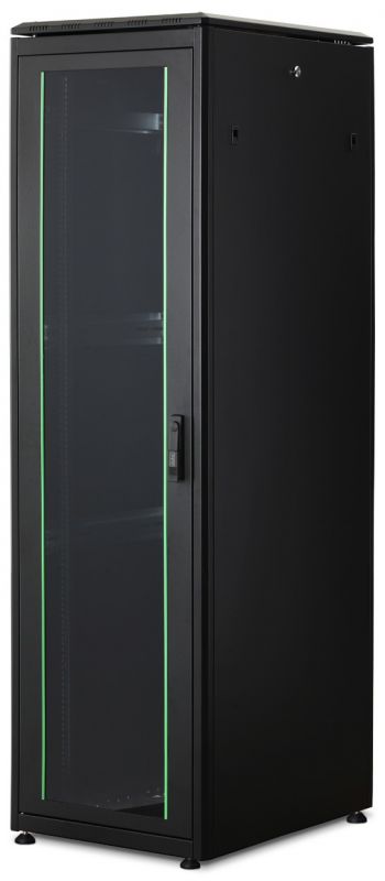 Шафа DIGITUS 19", 42U, Network Unique, передні двері зі склом, 600x800 мм, 1200кг максимально, чорна