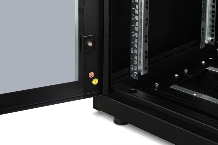 Шафа DIGITUS 19", 42U, Network Unique, передні двері зі склом, 600x600 мм, 1200кг максимально, чорна