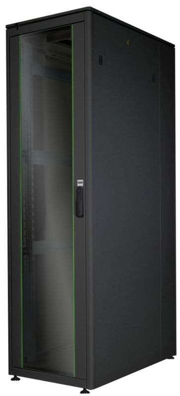 Шафа DIGITUS 19", 42U, Network Unique, передні двері зі склом, 600x1000 мм, 1200кг максимально, чорна