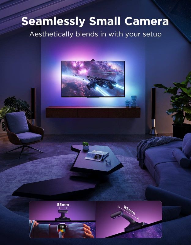 Набір адаптивного підсвічування Govee R2A81 Three-cameraTV Backlight 75-85', RGBIC, WI-FI/Bluetooth, чорний