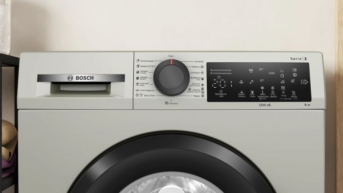 Пральна машина Bosch фронтальна, 8кг, 1200, A, 52см, дисплей, сірий