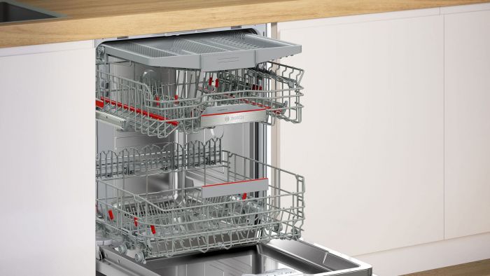 Посудомийна машина Bosch вбудована, 14компл., A, 60см, дисплей, 3й кошик, білий