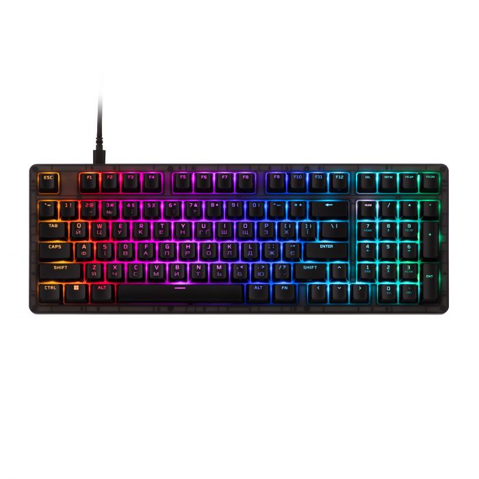 Клавіатура механічна HyperX Alloy Origins 2 1800 103key, Red, USB-A, Hot-Swap, EN/UA, RGB, чорний