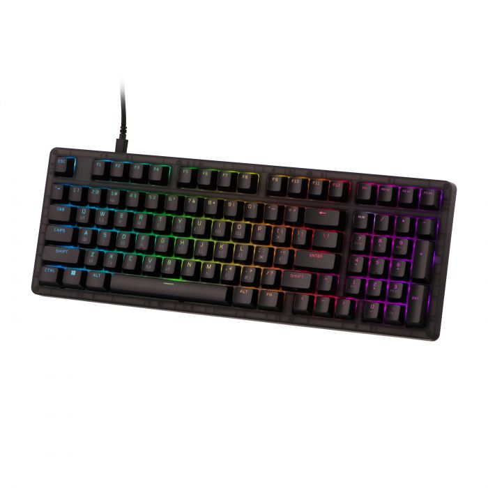 Клавіатура механічна HyperX Alloy Origins 2 1800 103key, Red, USB-A, Hot-Swap, EN/UA, RGB, чорний