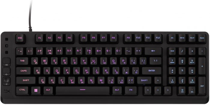 Клавіатура мембранна HyperX Alloy Origins EVE 1800 99key, Red, USB-A, EN/UA, RGB, чорний