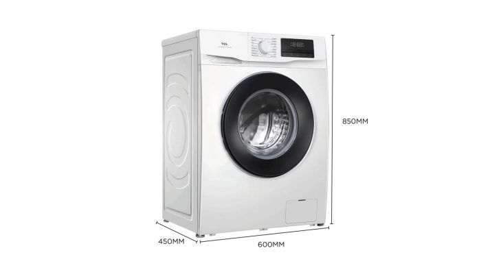 Пральна машина TCL фронтальна, 6кг, 1000, B, 45см, дисплей, пара, інвертор, білий