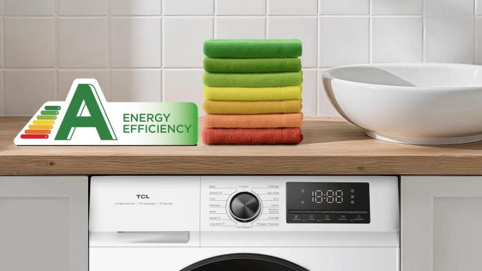 Пральна машина TCL фронтальна, 7кг, 1400, A, 49см, дисплей, пара, інвертор, білий