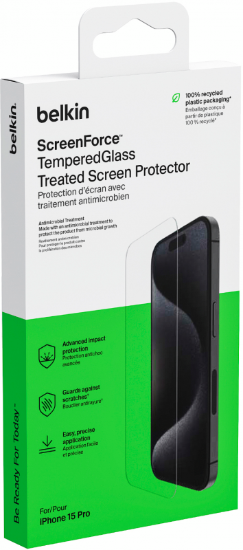Захисне скло Belkin для iPhone 15 Pro TemperedGlass AM (1 Pack)