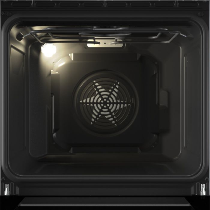 Плита Gorenje комбінована, 70л, 50x60см, метал. кришка, дисплей, IconLed, емальовані реш, титан