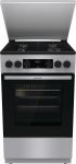 Плита Gorenje комбінована, 70л, 50x60см, метал. кришка, дисплей, IconLed, емальовані реш, титан
