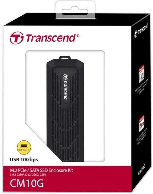 Портативний корпус Transcend для SSD Enclosure Kit M.2 PCIe/M.2 SATA 2230/2242/2260/2280 USB USB Type-A + Type-C Чёрный