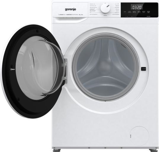 Прально-сушильна машина Gorenje фронтальна, 8(5)кг, 1400, A+, 55см, дисплей, пара, інвертор, білий