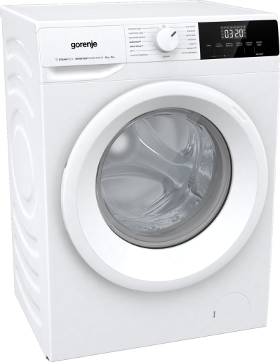 Прально-сушильна машина Gorenje фронтальна, 8(5)кг, 1400, A+, 55см, дисплей, пара, інвертор, білий