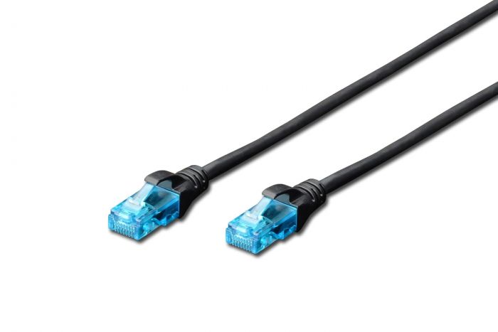 Патч-корд DIGITUS CAT 5e UTP, 3м, AWG 26/7, CCA, PVC, чорний