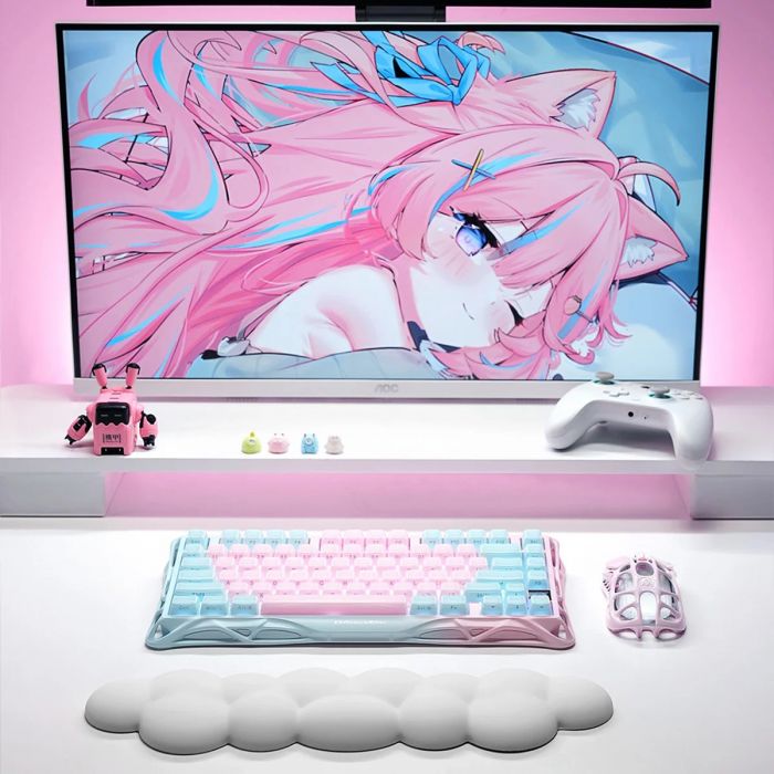 Клавіатура механічна GravaStar Mercury K1 Lite 80keys, GravaStar x BSUN Grey, BT/WL/USB, Lumen Rose