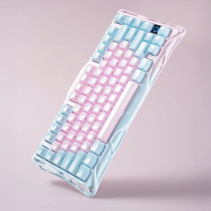 Клавіатура механічна GravaStar Mercury K1 Lite 80keys, GravaStar x BSUN Grey, BT/WL/USB, Lumen Rose