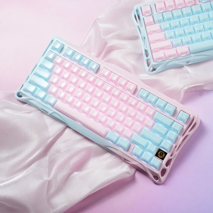 Клавіатура механічна GravaStar Mercury K1 Lite 80keys, GravaStar x BSUN Grey, BT/WL/USB, Lumen Rose