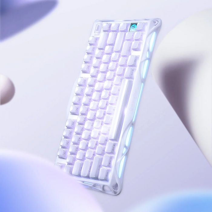 Клавіатура механічна GravaStar Mercury K1 80keys, GravaStar x Kailh Cheery Pink, EN, BT/WL/USB, Lavender Purple