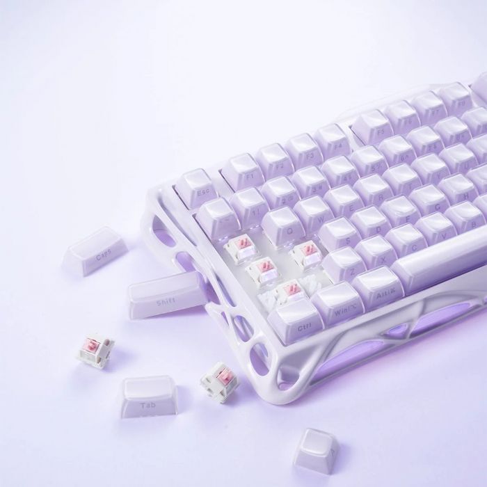 Клавіатура механічна GravaStar Mercury K1 80keys, GravaStar x Kailh Cheery Pink, EN, BT/WL/USB, Lavender Purple