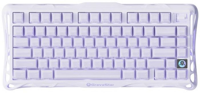 Клавіатура механічна GravaStar Mercury K1 80keys, GravaStar x Kailh Cheery Pink, EN, BT/WL/USB, Lavender Purple