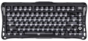 Клавіатура механічна GravaStar Mercury K1 80keys, GravaStar x Kailh Cheery Pink, EN, BT/WL/USB, Stealth Black