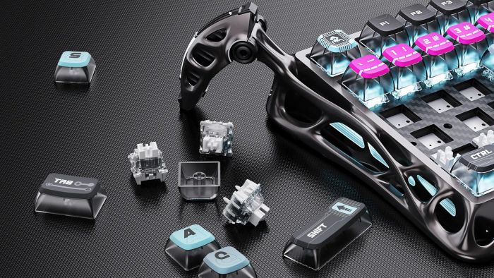 Клавіатура магнітна GravaStar Mercury V75 Pro 80keys, Magnetic Jade Gaming, 8K, USB-A, RGB, Cyberpunk