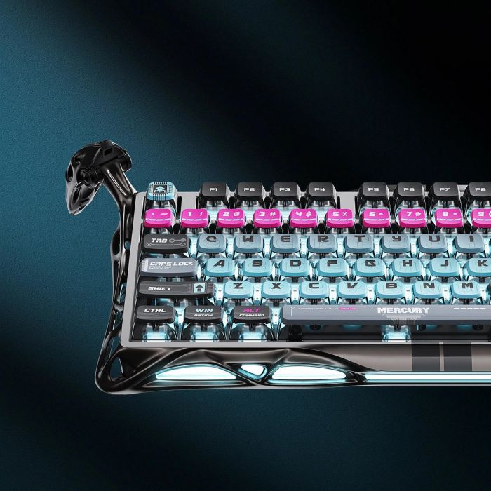 Клавіатура магнітна GravaStar Mercury V75 Pro 80keys, Magnetic Jade Gaming, 8K, USB-A, RGB, Cyberpunk