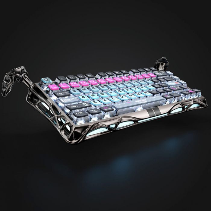 Клавіатура магнітна GravaStar Mercury V75 Pro 80keys, Magnetic Jade Gaming, 8K, USB-A, RGB, Cyberpunk