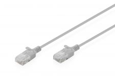 Патч-корд DIGITUS CAT 6 U-UTP Sliim, 0.5 м, AWG 32/7, Cu, LSZH, сірий