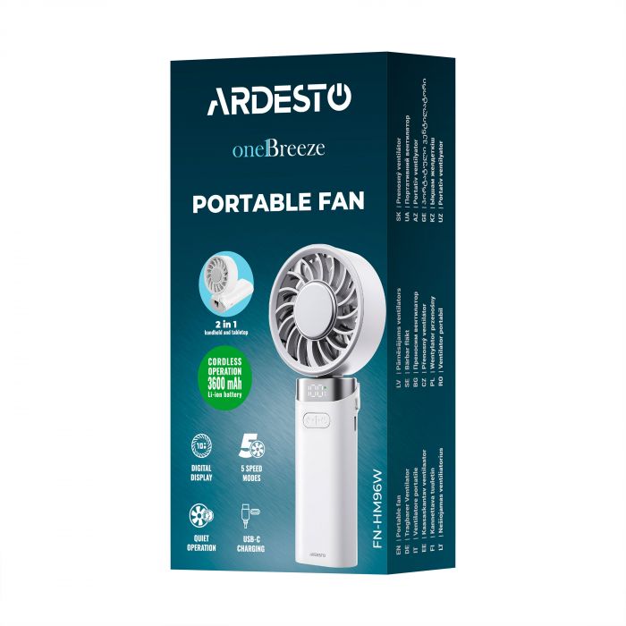 Вентилятор ручний портативний ARDESTO OneBreeze FN-HM96W