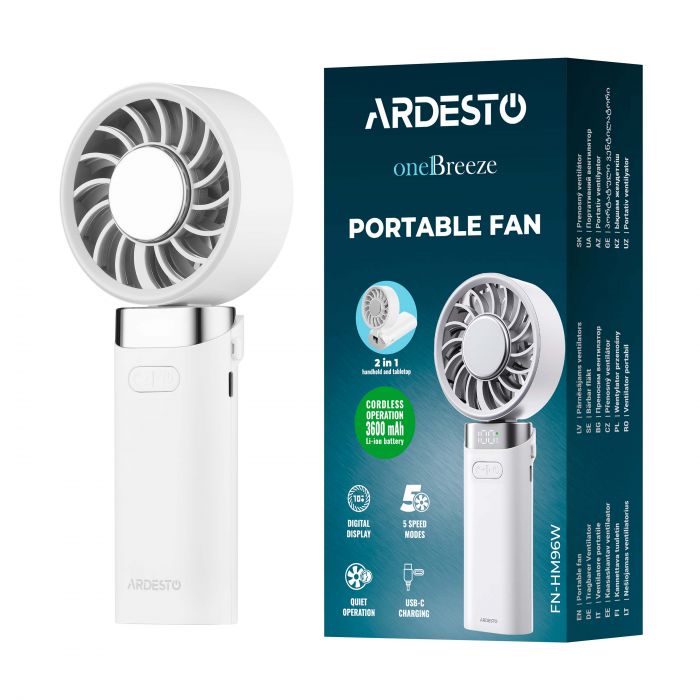 Вентилятор ручний портативний ARDESTO OneBreeze FN-HM96W