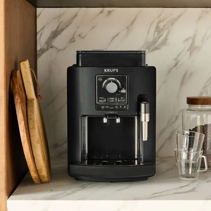Кавомашина Krups Harmony 1.7л, зерно, ручний капучинатор, мех. керування, авторецептів - 4, свій рецепт, чорний