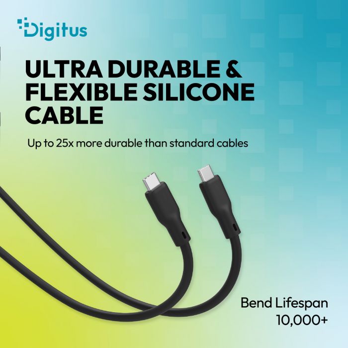 Кабель DIGITUS USB-C > USB-C заряджання/синхронізації, USB4 2.0, 80G, 240W, 16K, силіконовий, 1.5м, чорний