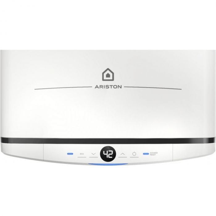 Водонагрівач електричний  Ariston VELIS PRO 80 EU плаский, слім, 80л, 2*1,5 кВт, емал. нагр. ел, ун. монтаж, ел. кер-ня, B, білий